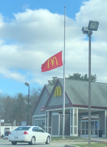 I guess they lower the flag to half-mast whenever a clown gets Covid