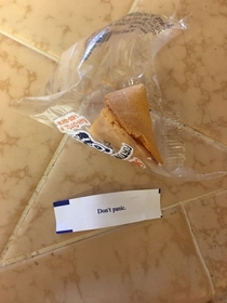 I had a fortune cookie for breakfast this morning
