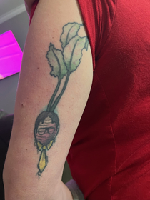 I had to share my friends Dwight Schrute tattoo
