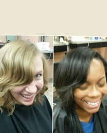 I have a hairstylist on Facebook who often posts before and after pictures of her clients This particular one caught me off guard