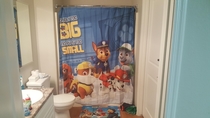 I have a  year old I did not choose my shower curtain