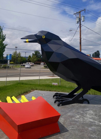 I hear we are doing strange art statues This is infront of the city library