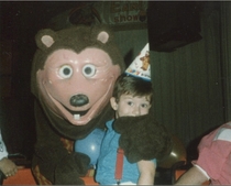 I heard creepy Chuck-E-Cheese bears were a thing now Heres me getting kidnapped by one