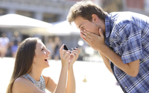 I just discovered a stock photo of distracted boyfriend getting proposed to
