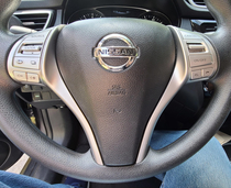 I just noticed that the steering wheel of my wifes Nissan Rogue is shaped like a uterus