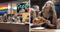 I just want someone to feel about me the way this woman feels about her pizza