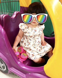 I let my toddler ride in the little car in front of the shopping cart only to discover after checking out that she had shoplifted  Bubble Tapes