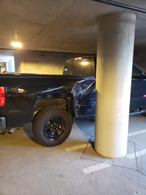 I live in an apartment that has small parking spaces in the garage my  door Wrangler barely fits Some guy in a backwards hat has been parking his oversized truck in  compact spots for a few weeks Woke up for work this morning and had my whole day made