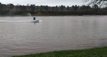 I live in Scotland These football pitches flooded and this guy turned up on a jetski