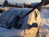 I lost my ice scraper Grabbed the nearest stick and realized I live too close to Canada