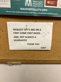 I love my chef but his grammar is atrocious