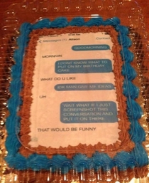 I love the con-text of this cake