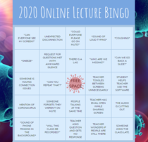 I made a bingo game for those taking lectures online with Zoom due to COVID-