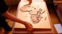 I made a Topographic wood map of Africa