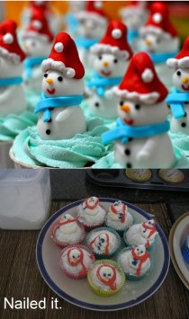 I Made Snowman Cupcakes