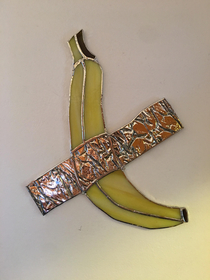 I made some stained glass worth  Banana me stained glass 