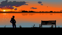 I made this pixel scene for a video Im working on and liked it Thought Id share