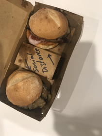 I ordered delivery burgers and this was what was inside