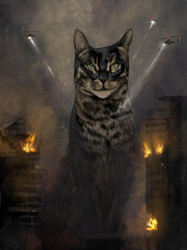 I painted a friends cat into a city destroying monster