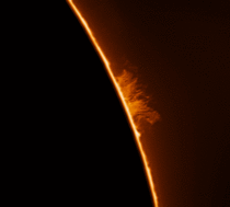 I pointed my telescope at the sun for  hours and captured this Barrel Roll It was calculated to be almost  Earths high
