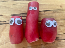 I put eyes on the radishes and now theyre living in fear of being eaten