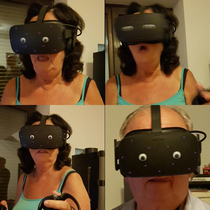 I put googly eyes on my VR glasses and let my grandparents try them out