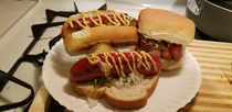 I ran out of hotdog rolls so I decided to make hotdogs three ways