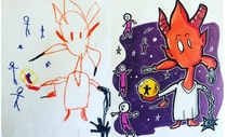 I reinterpreted a drawing by my  yr old nephew