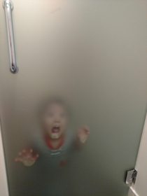 I sat on the toilet closed the door and my yo decided I wasnt shitting myself fast enough