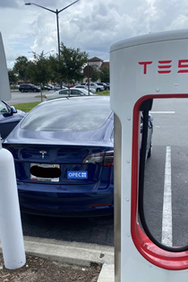 I saw an interesting bumper sticker on a Tesla today