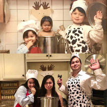 I saw the apron while shopping and decided to do a remake of my mothers favorite picture for Christmas  years apart