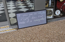 I saw this sign outside a shop today