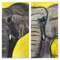 I searched for beginner oil pastel drawing ideas I had fun and currently my refrigerator handle is all sorts of not the color it normally is I cant complain