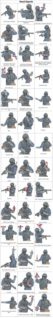 I see your close range engagement hand signals and I give you my amateur perspective