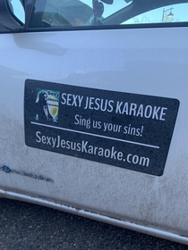 I spotted this ad earlier Sing away your sins 