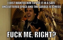 I tell my -y-o that he needs to clean the garage before I help hang his new heavy-bag The ex texts me to not come over again unless she invites me that its not ok to make demands on how things are done