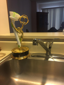 I think my dad should do something with his Emmy so he can see it everyday he woke up to this