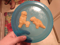I think my dino-nugget needs to see a Urologist