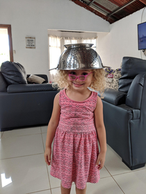 I think my  year old converted to pastafarianism and didnt tell anyone