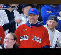 I think this dude at yankee stadium was a little confused last night