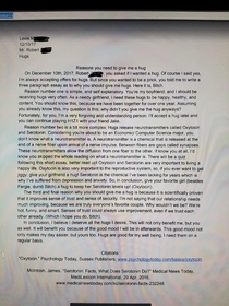 I told my girlfriend to write me a  paragraph essay on why I should hug her Little did I know she actually was doing it while I was playing videogames