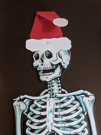 I told my husband it was time to finally take the skeleton Kevin down to make way for more seasonally appropriate decorations This was his response