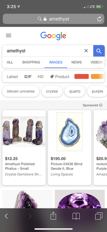 I wanted to show my husband the birthstone for February and the first result was a little unexpected