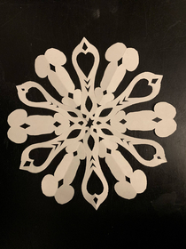 I was given this paper snowflake still folded by an accomplished art professor I know professionally The beauty caught me off guard