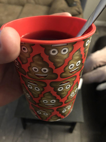 I was having issues going to the bathroom so my wife gave me some laxatives in this cup
