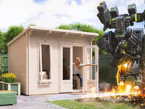 I was looking for a garden office building and this one certainly drew me in web link in commentsAKA the terminator cabin