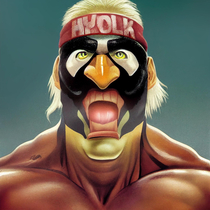 I was playing around with AI art and after a few variations of the prompt Hulk Hogan as a penguin and accidentally struck gold I inflict unto you The Hyolkster