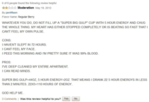 I was reading reviews for energy drinks when suddenly