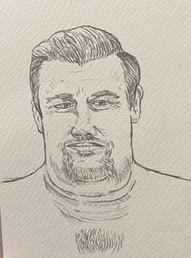 I was really stressed today so to relax I drew a fat Leonardo DiCaprio