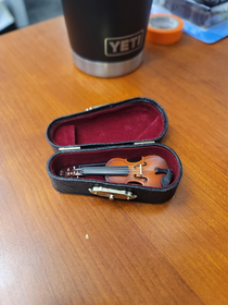 I was told that even though Im very helpful Im also very sarcastic and that Im not the best at properly taking peoples feelings into consideration at work So I was gifted a small violin today to show people in a lighter manner that I dont believe their id